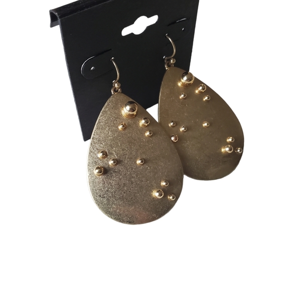 Gold Teardrop Bubble Fashion Jewelry Earrings - Picture 2 of 5